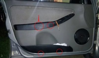 Как снять карту двери на калине?