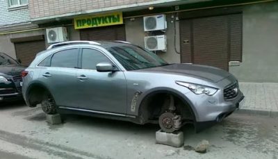 Сняли колеса с машины что делать?